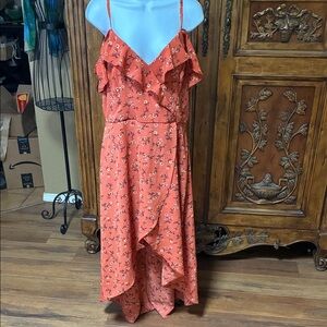 The General Good Floral High-Low Dress in Orange Size Medium